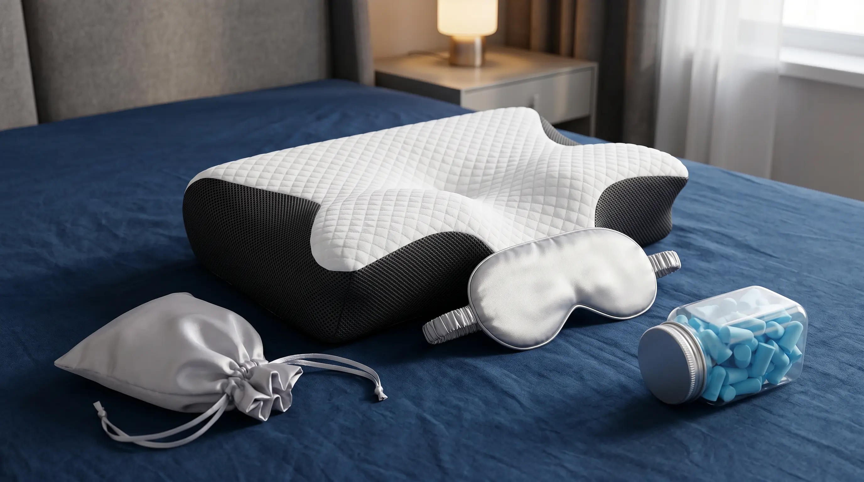 Relaro Schlafsystem: Orthokissen, Schlafmaske und Ohropax als Bundle